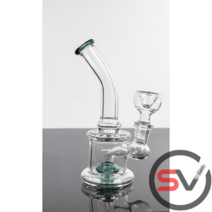 SMALL CURVED NECK COLOR WHEEL GLASS PIPE 6inch